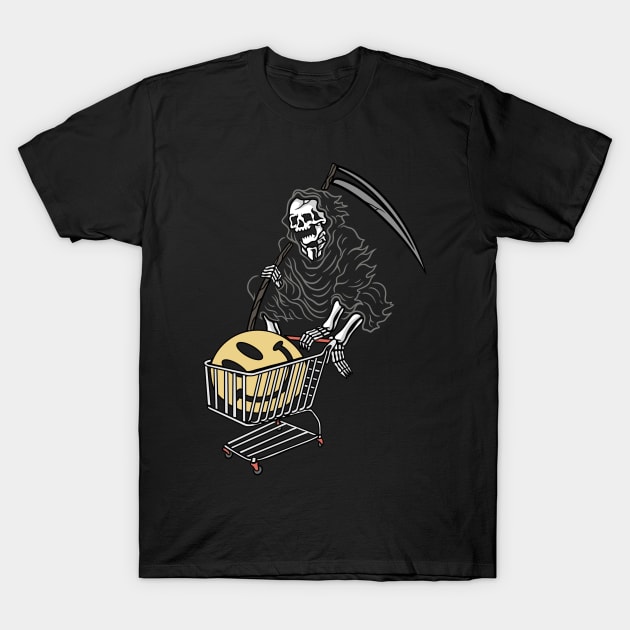 Shopping Skull, Shopping Skeleton, Shoping T-Shirt by gggraphicdesignnn